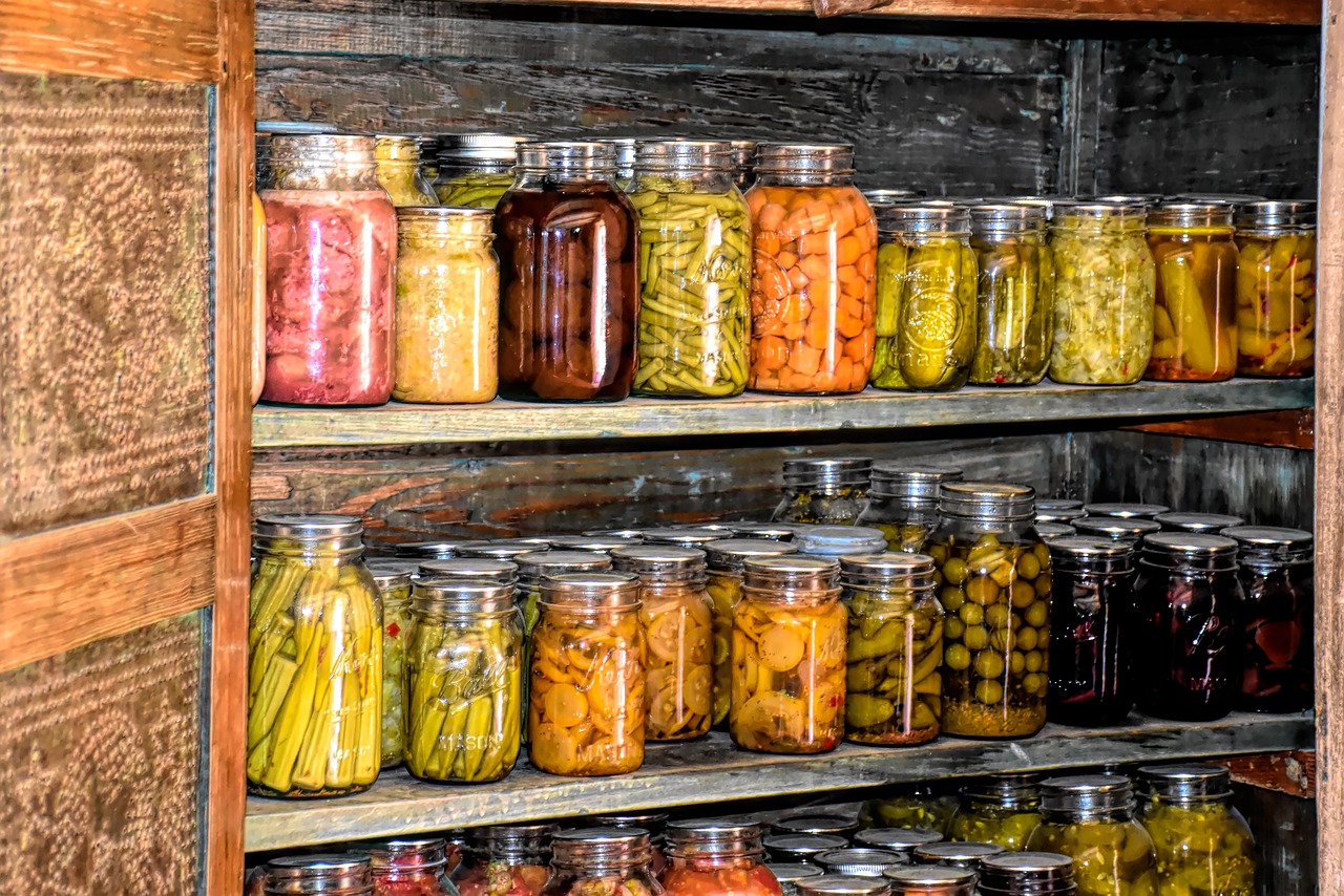 Final product of food stored in jars