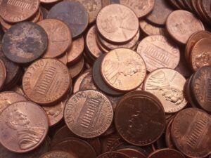 Many Pennies in a pile