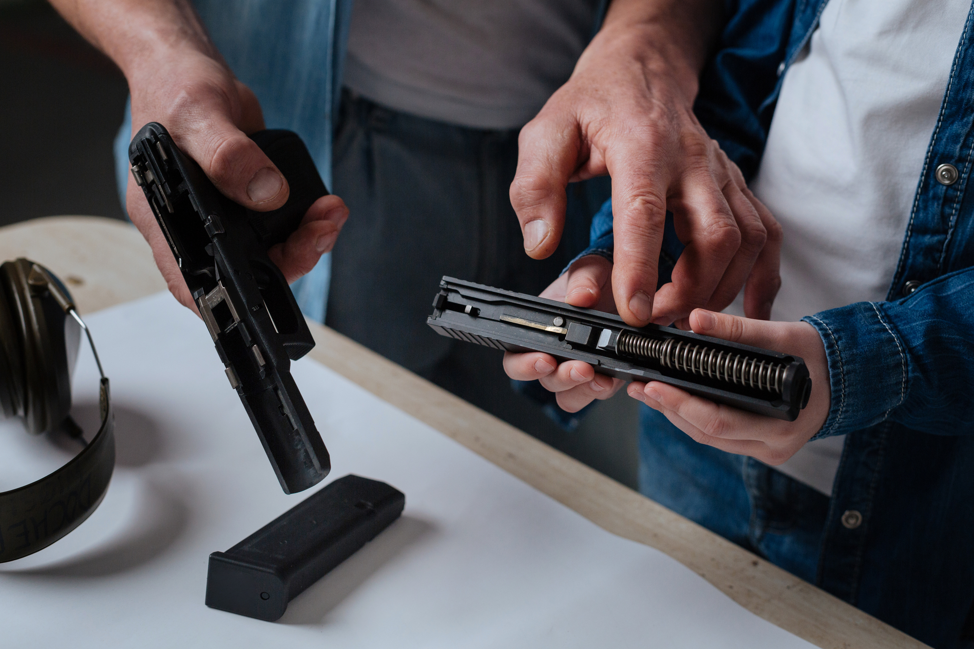 proper cleaning and teaching with gun safety