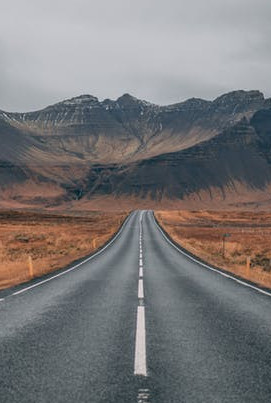 The road ahead with mountains