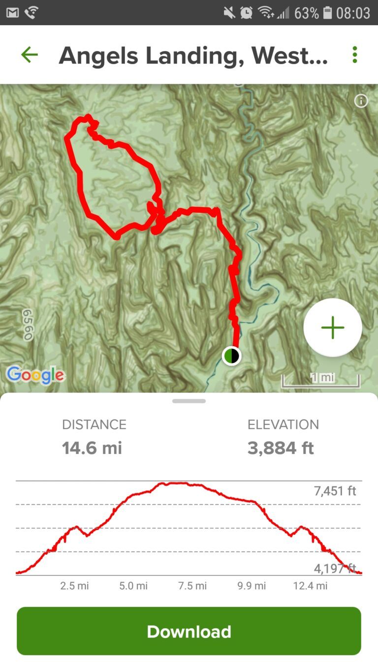 AllTrails Angels Landing Map The Wilde Escape