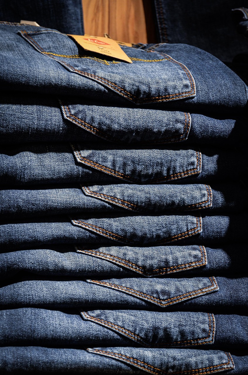 jeans folded in a stack