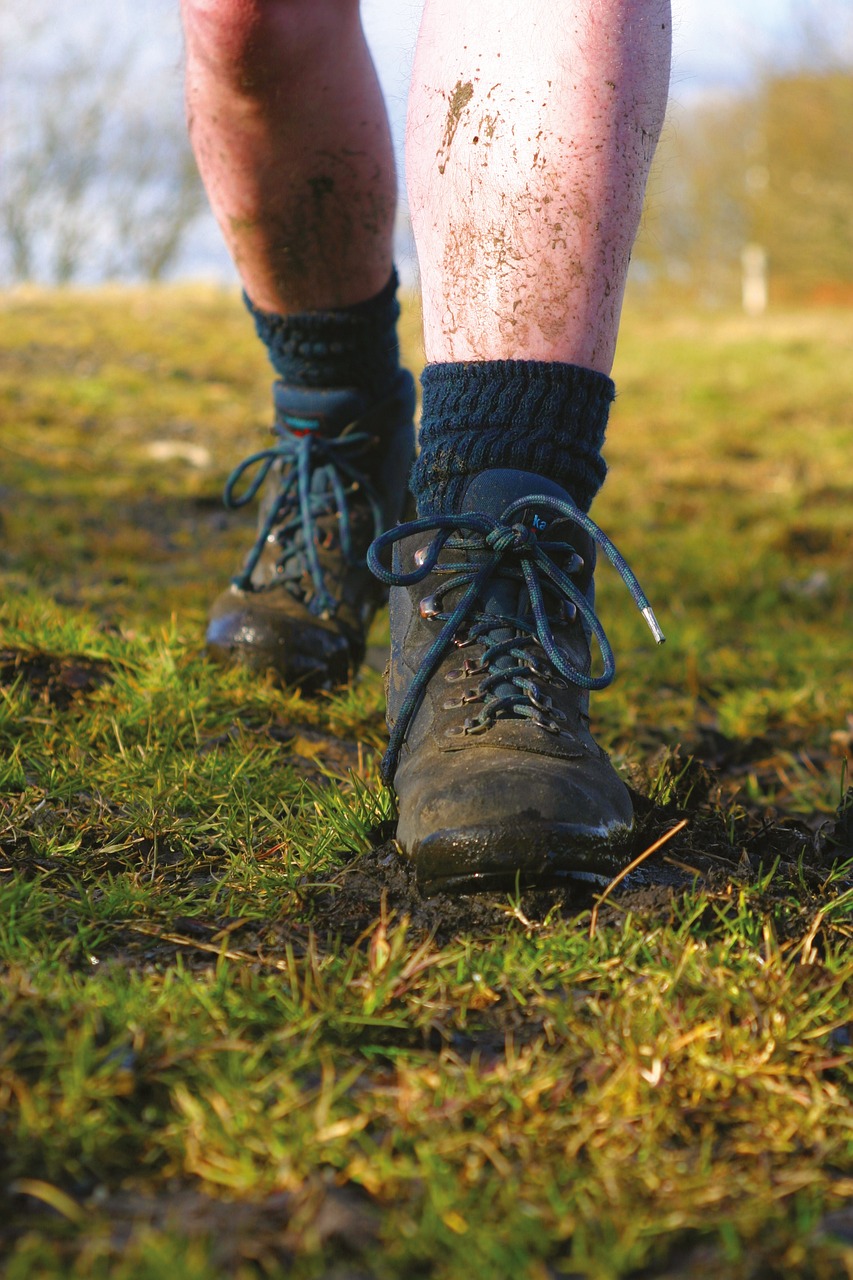 muddy boots and socks