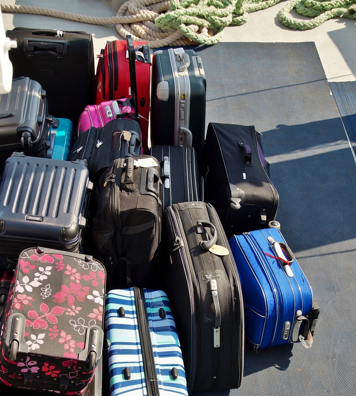 suit cases in a group