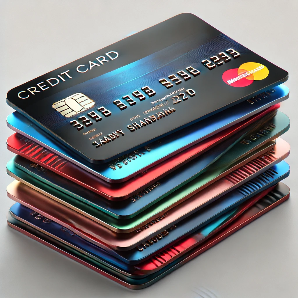 AI stack of credit cards