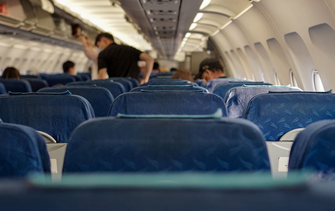 aircraft cabin view from seat