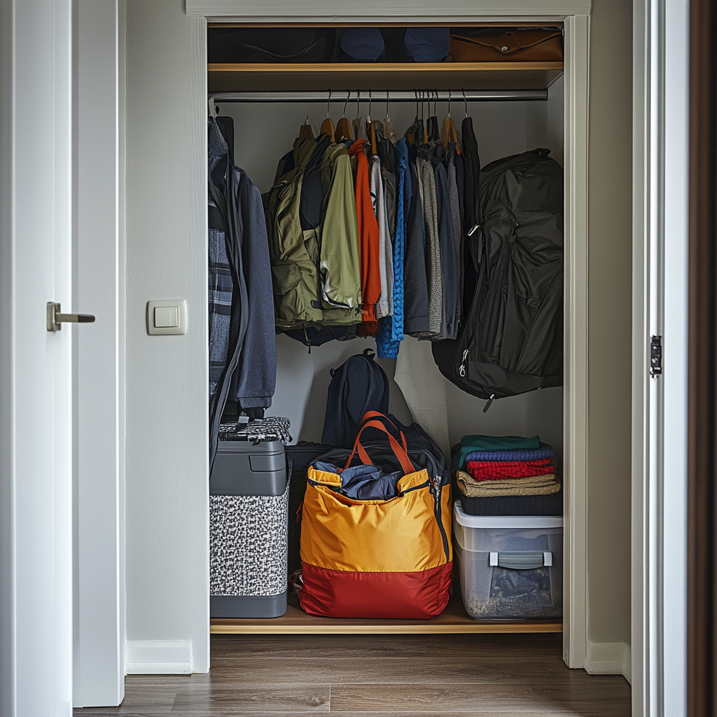 bag in hall closet
