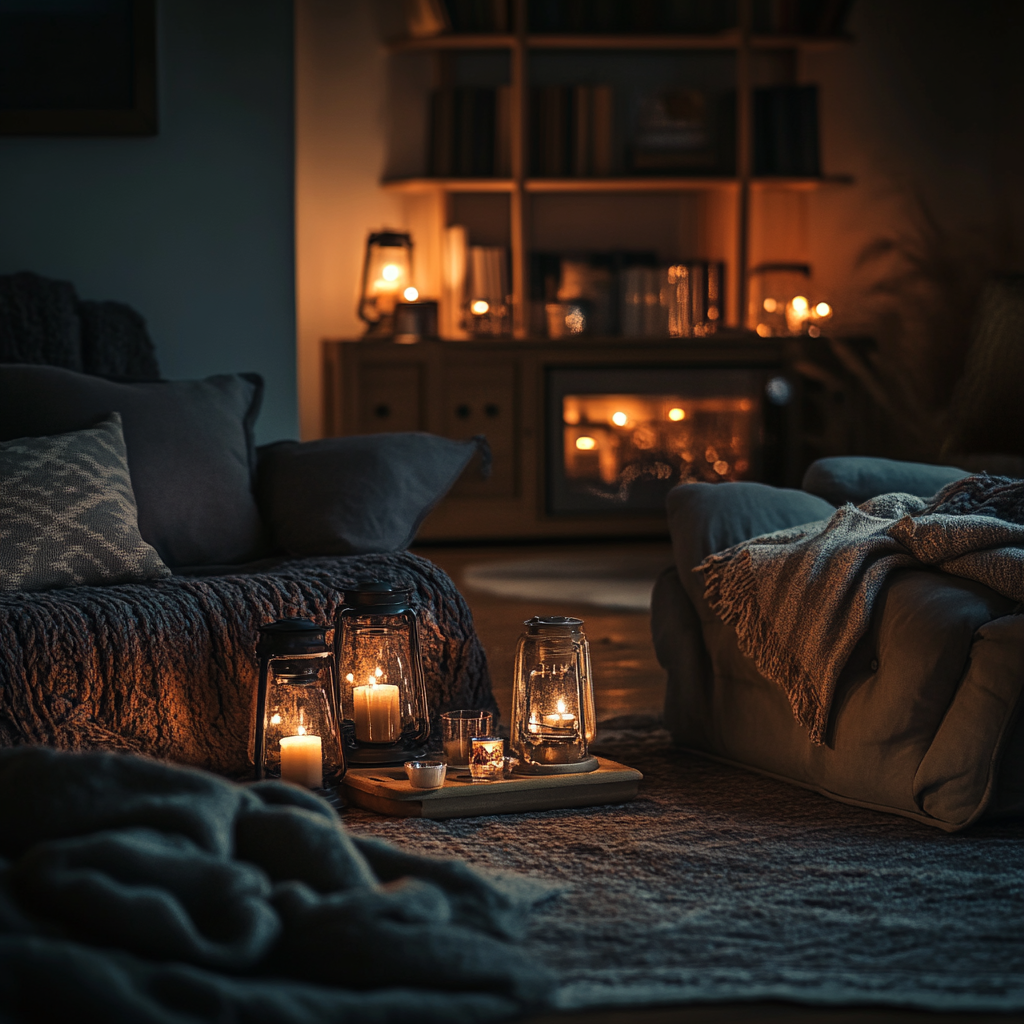 living room during a power outage