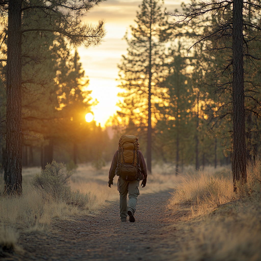 walking a forest trail