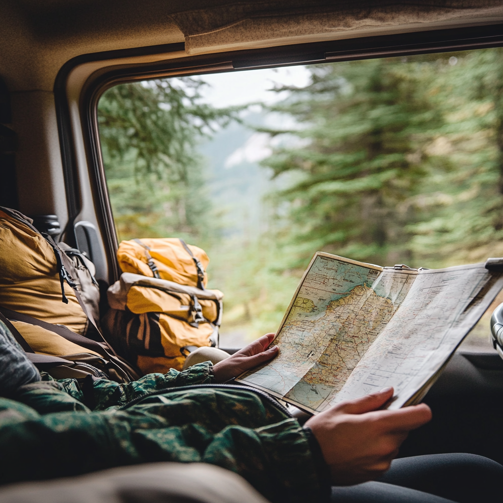 person holding a map