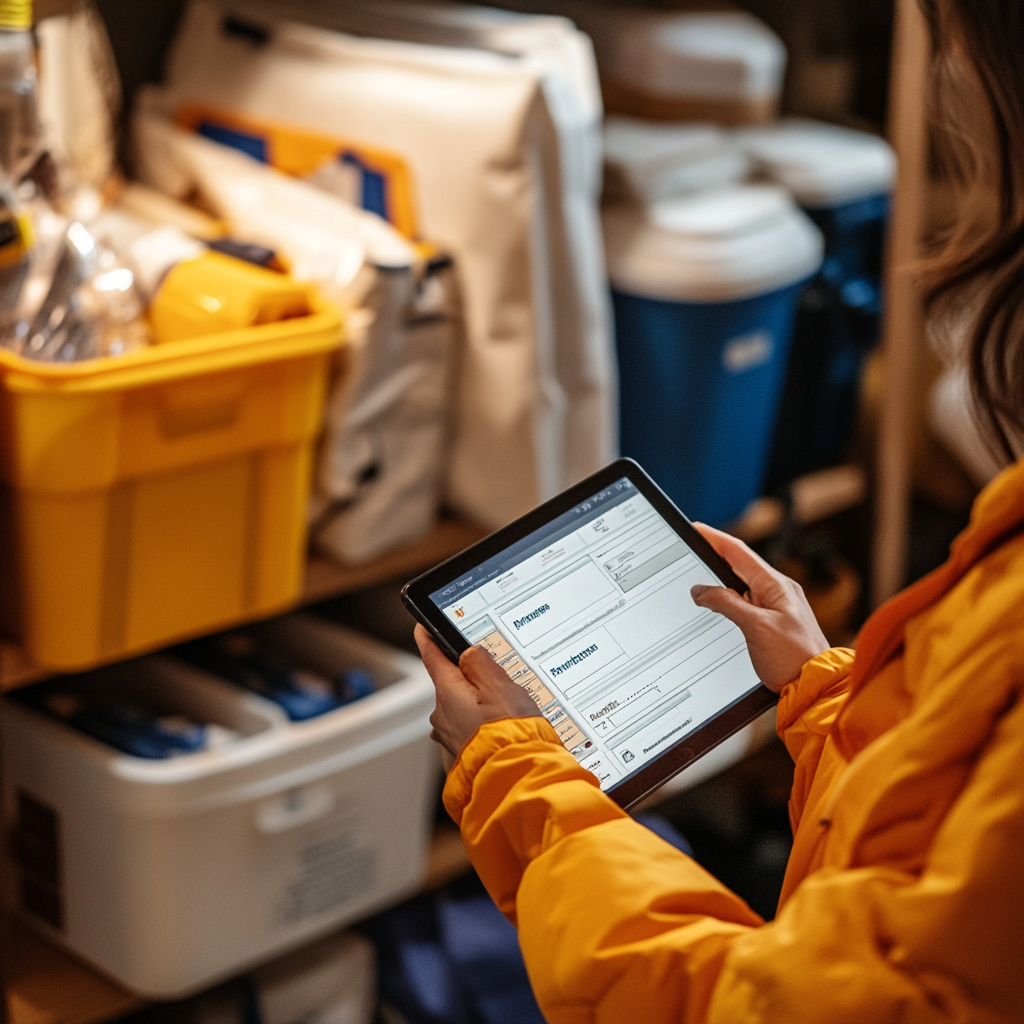 checking off a emergency checklist