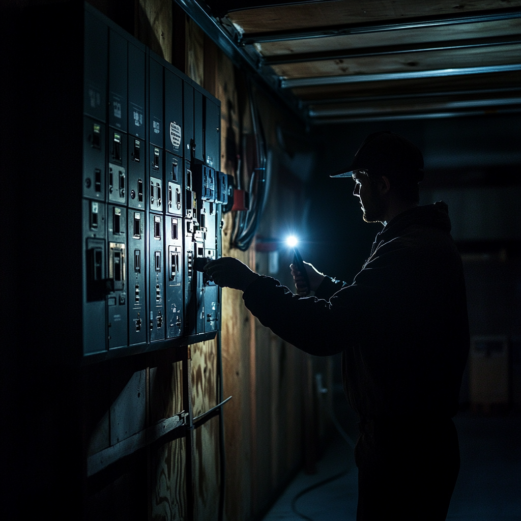 inspecting a breaker panel