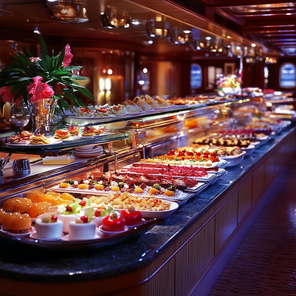 elaborate cruise buffet