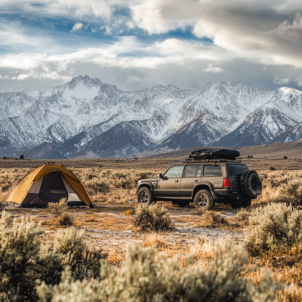 rugged SUV on open land