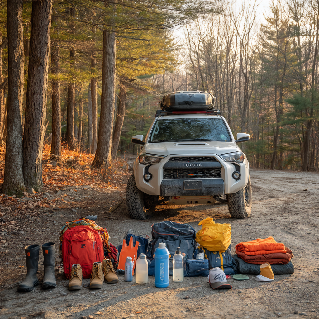 parked seasonal emergency gear displayed on ground