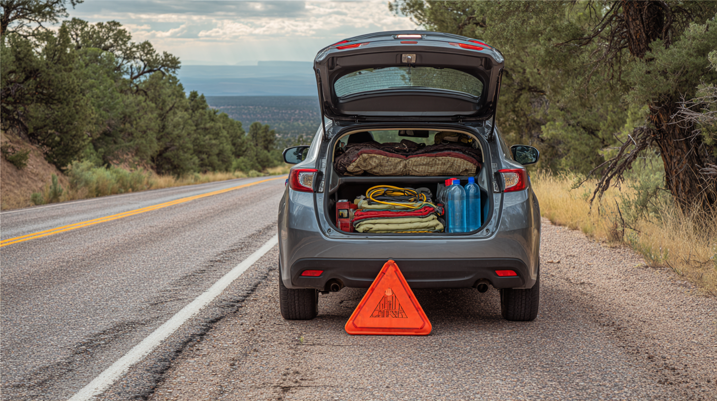 stranded car on rural road