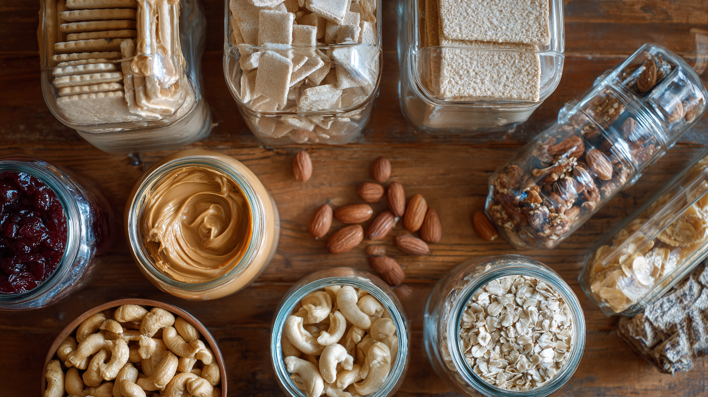 table neatly arranged with no-cook foods