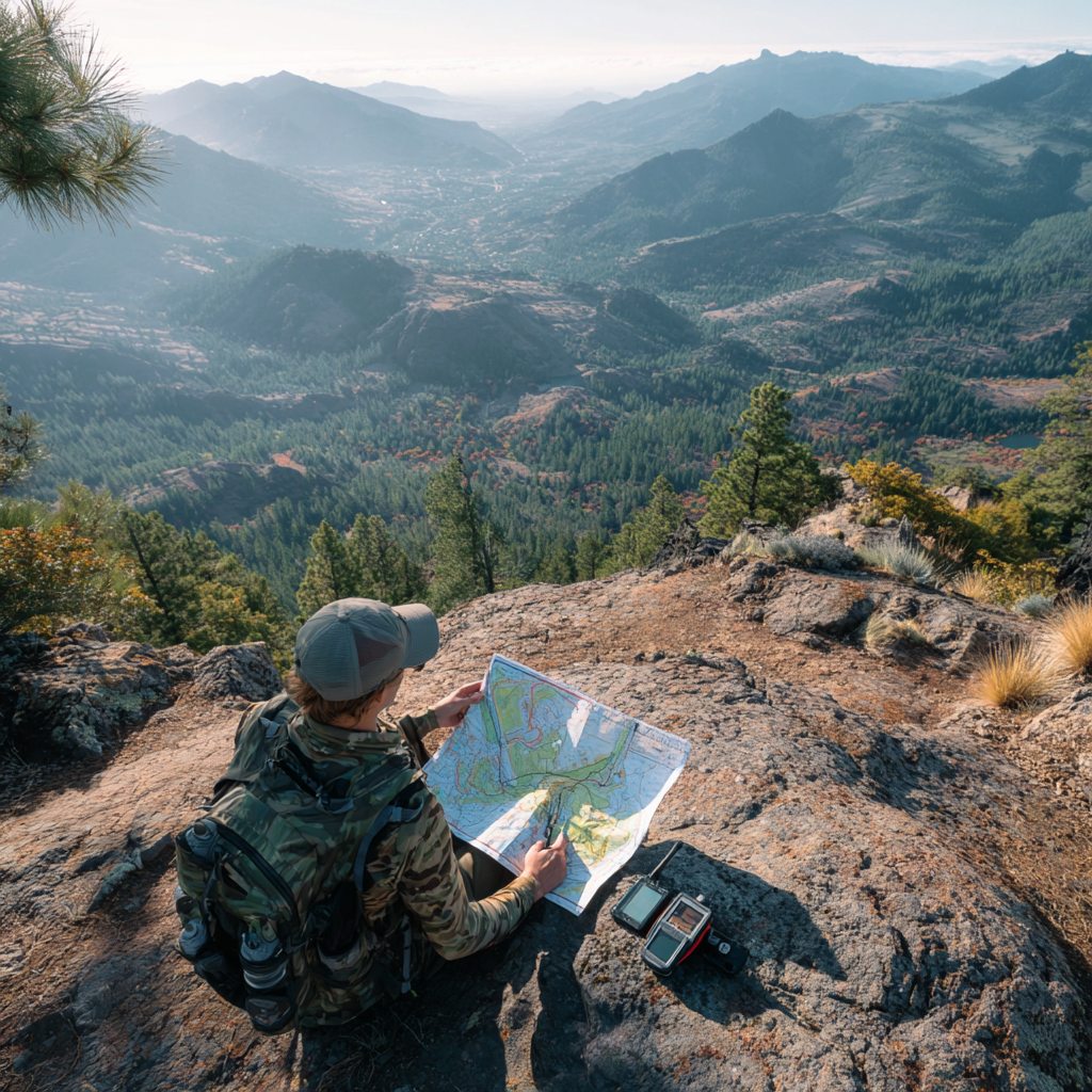 using a topographic map and compass