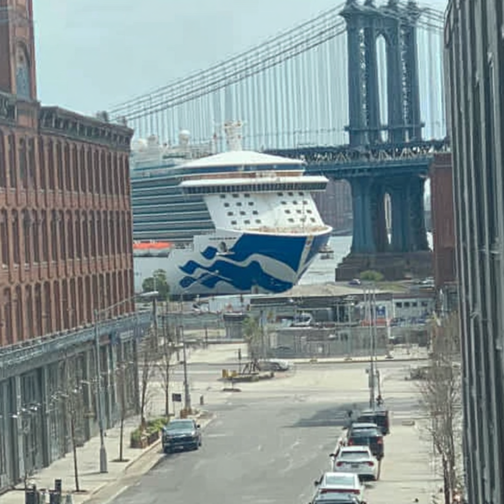 AI image of the Brooklyn cruise terminal