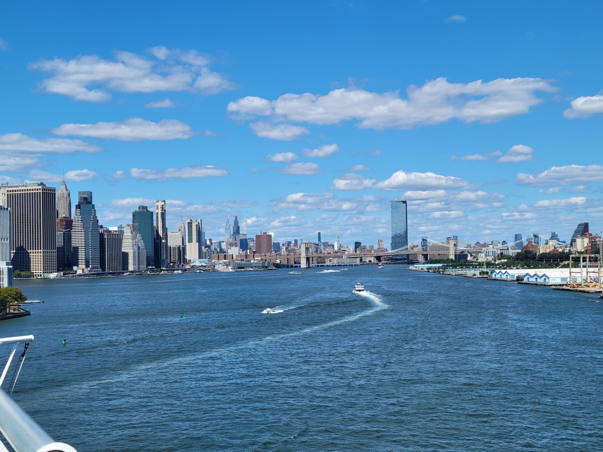 Cruise ship departing NYC harbor