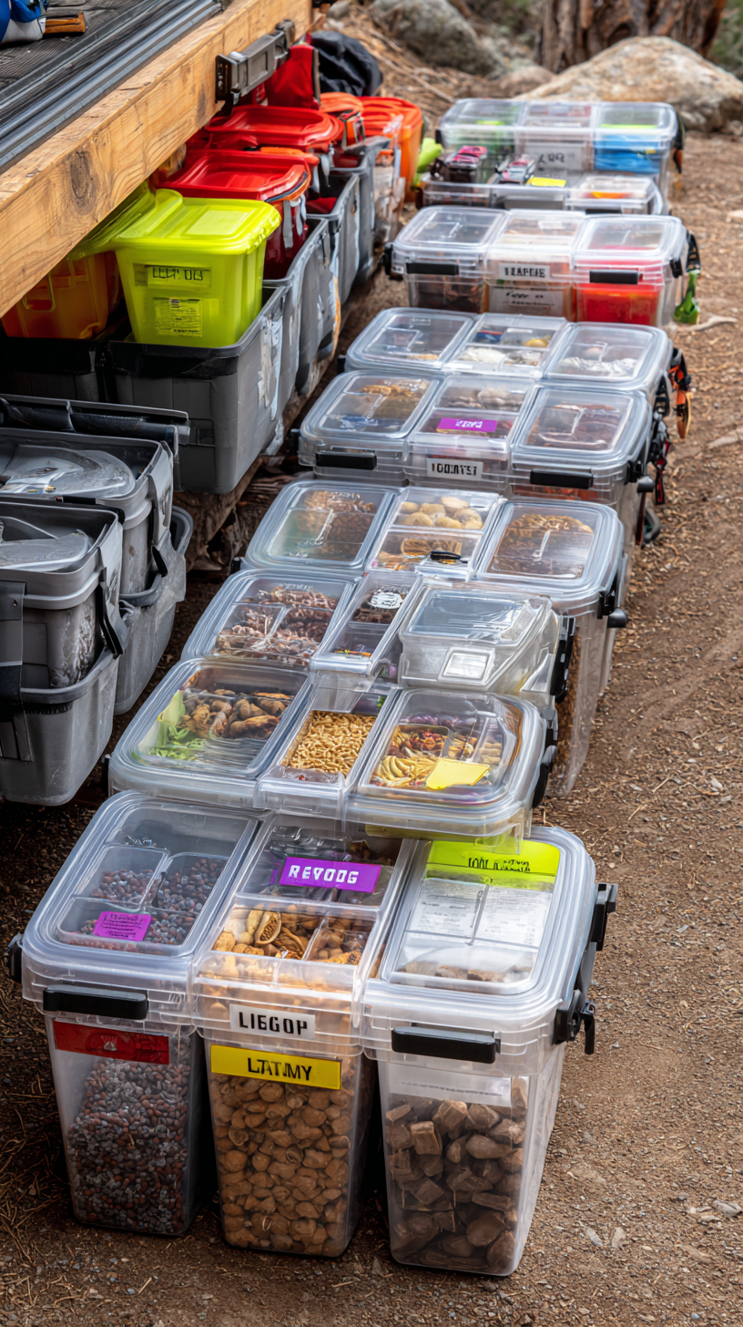 organized camping storage containers