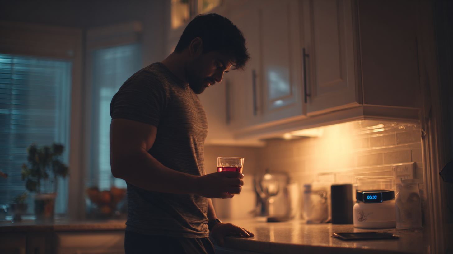 Man in kitchen in middle of night