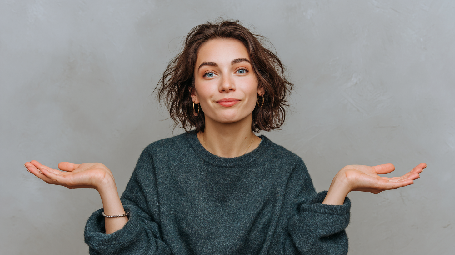 Person shrugging shoulders